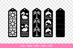 Two Layered Summer Bookmarks SVG Cut Files, Beach Papercut Product Image 2
