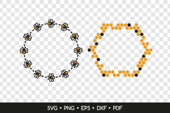 Bee and Honeycomb Monogram Frames SVG Product Image 2