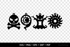 Spooky Halloween Earrings SVG, Halloween Jewelry Template Product Image 2