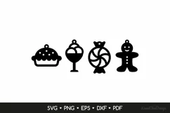 4 Sweets Earrings SVG for Crafters, Funny Jewelry Template Product Image 2