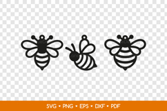 Bee and Bumblebee Earring SVG for Crafters, Jewelry Template Product Image 2