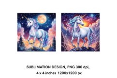 Unicorn - 2 Square Coasters Sublimation Product Image 2