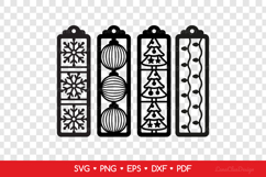 4 Christmas Bookmarks SVG - Winter Papercut Templates Product Image 2