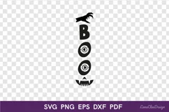 Vertical Boo Sign SVG, Halloween Porch Sign SVG Product Image 2