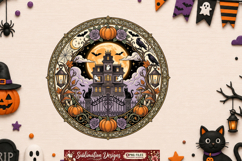 Spooky Haunted Mansion Sublimation Design,Halloween png Product Image 1