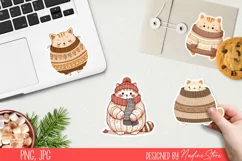 Fat cat in sweater.Stickers and Sublimation PNG. Product Image 4