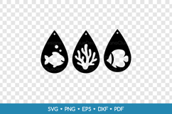 Teardrop Sea Earrings SVG, Summer Jewelry Template Product Image 2