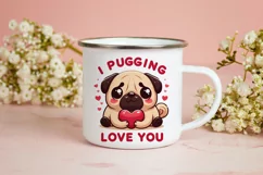 I pugging love you Sublimation PNG. Valentine's day. Product Image 3