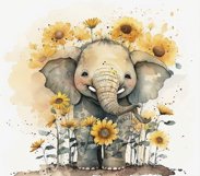 TUMBLER DESIGN WATERCOLOR ELEHANT- SUBLIMATION FILE Product Image 2
