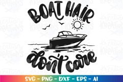 Boat hair Don&#039;t care SVG Camping Lake Life Motor Speed boat Product Image 2