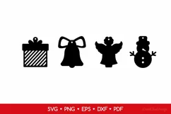 Christmas Earrings SVG - 4 items, Christmas Jewelry Template Product Image 2