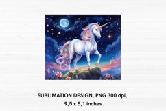 Unicorn on a Starry Night - MousePad Sublimation Design Product Image 2