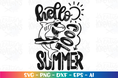 Hello cool Summer Shark SVG Summer svg Beach fun kids Product Image 2
