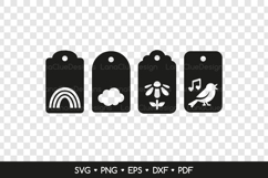 4 Decorative Spring Gift Tags SVG, Paper Cut Tag Templates Product Image 2