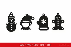 Christmas Earrings SVG Cut Files, Christmas Jewelry Template Product Image 2