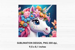 Cute Unicorn Face - Mouse Pad Sublimation Design PNG Product Image 2
