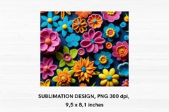 3D Plasticine Flowers - Mouse Pad Sublimation Design PNG Product Image 2