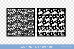 Decorative Square Panels with Floral Pattern SVG Laser Cut Product Image 2