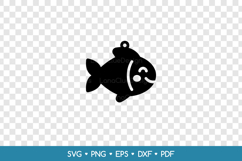 Cute Fish Earring SVG Cut File, Sea Jewelry Template Product Image 2