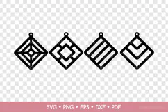 Geometric Rhombus Earrings SVG - 4 designs, Jewelry Template Product Image 2