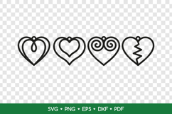 4 Heart Earrings SVG Laser Cut Files, Valentine's Day SVG Product Image 2