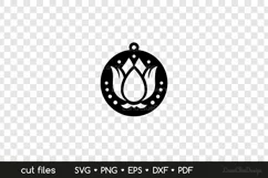 Round Floral Earring SVG Cut File, Floral Jewelry Template Product Image 2