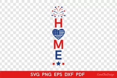4th of July Home Vertical Sign SVG, Patriotic Porch Sign SVG Product Image 2