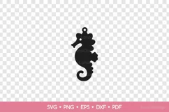 Sea Horse Earring SVG Cut File, Seahorse Jewelry Template Product Image 2