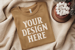 Christmas Bella Canvas 3001 Heather Mustard Folded Tshirt Mo Product Image 1