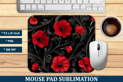 Gothic Floral Pattern Mouse Pad | Mouse Pad Sublimation Product Image 1