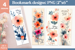 Charming Floral bookmark PNG, For Book lovers bookmark Product Image 1
