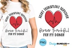 Heart Transplant Sublimation | Thankful For My Donor Shirt Product Image 1