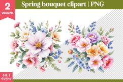 Spring Clipart PNG Spring Floral Bouquet Clipart Product Image 1