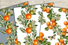 Orange Digital Paper, Orange Floral Paper Pack, summer Product Image 5