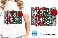 Christmas Sublimation | Merry & Bright Christmas Shirt Product Image 1