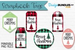 Merry Christmas Scrapbook Tags | Christmas Gift Tags Wine Product Image 1