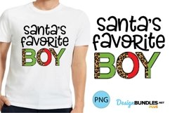 Christmas Sublimation | Santas Favorite Boy Christmas Shirt Product Image 1