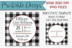Plaid Baby Stats Sublimation | Buffalo Plaid Baby Printable Product Image 1