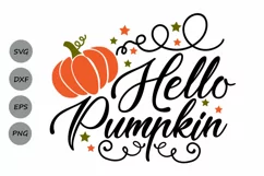 hello pumpkin svg, thanksgiving svg, pumpkin svg, fall svg. Product Image 1