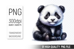 Cute Panda, Animal Sublimation Clipart PNG Product Image 1