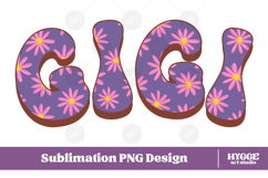 gigi Png Retro Flowers Mother&#039;s Day Floral Mom Sublimation Product Image 1