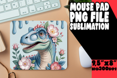 VIBRANT MOUSE PAD SUBLIMATION PNG, Cute Dino Product Image 1