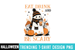 Eat Drink and Be Scary Sublimation png,Halloween png Product Image 1