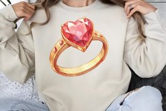 Cute Watercolor Valentines Day Clipart PNG Product Image 1