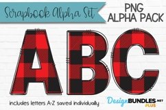 Red Plaid Scrapbook Letters | Sublimation Alphabet Product Image 1