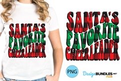 Santas Favorite Cheerleader Sublimation | Christmas Tshirt Product Image 1