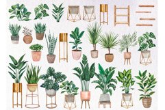 Watercolor Potted Plants Clipart, Greenery Home Decor, PNG Product Image 2