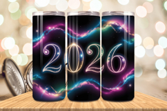 Festive Happy New Year Tumbler Wrap 2026: 20oz Skinny Tumble Product Image 1