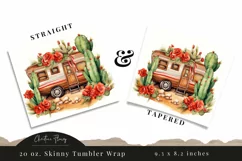 Watercolor Western Camper Van Tumbler Wrap PNG Product Image 3