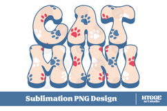 American Cat Mini 4th of July USA Paw DTF PNG Sublimation Product Image 1
